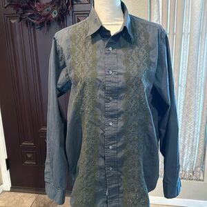 Lucky Brand Embroidered Button Up